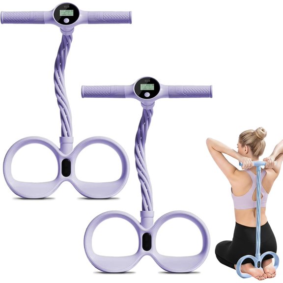 Smart Foot Pedal Puller with Digital Display, 6 High-Elasticity Resistance Tubes for Full Body Workout, Arm Waist Trainingd Waist Training Pedal Band