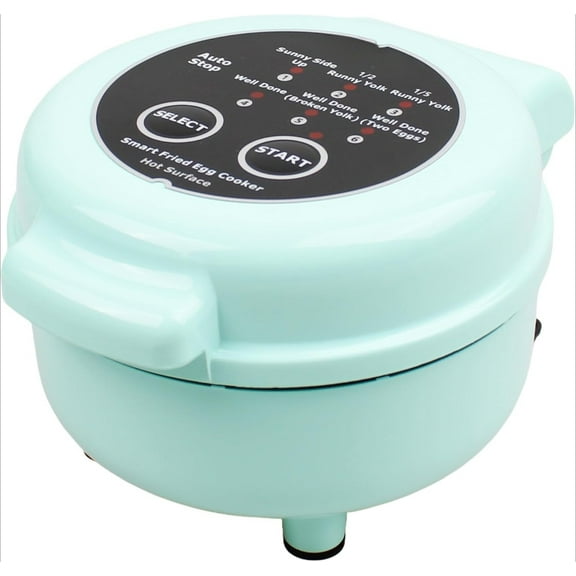Smart Fried Egg Cooker, Automatic Fried Egg Maker for 6 Features like Sunny Side Up, Over Easy, Fully Cooked & More. Auto Power Off, Alarm, Round Shape, Non Stick Coating