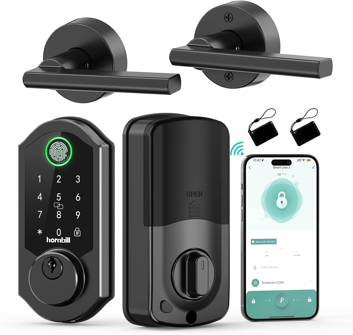 Smart Front Lock Set Fingerprint YINUO WiFi Deadbolt with Code App