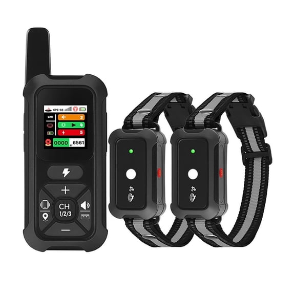 Smart GPS Dog Fence Wireless Training Collar, 2 in 1 Automatic Anti Bark Device for 2 Dogs