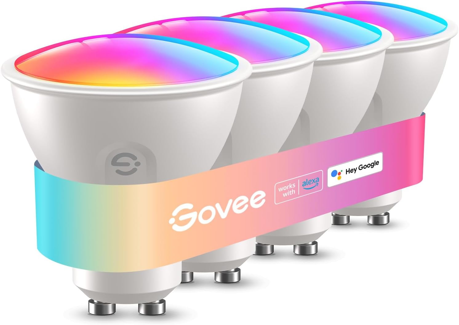 Smart GU10 LED Bulb, Dimmable Color Changing Light Bulbs, 85 Dynamic Scenes, WiFi \u0026 Bluetooth LED Bulbs Work with Alexa, Google Assistant, Syncs with Music, 4 Pack