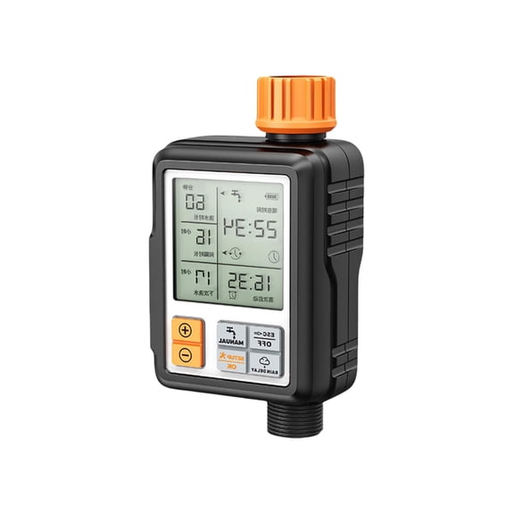 Smart Garden Water Timer with Rain Delay, 15-Day Programmable Cycle & LCD Display for Indoor/Outdoor Irrigation