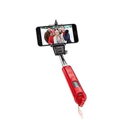 Smart Gear 40" Bluetooth Telescoping Extendable Monopod Selfie Stick Red