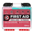 thumbnail image 1 of Be Smart Get Prepared 10-Person First Aid Kit, 101-Piece, OSHA & ANSI Compliant, with SILVEX Nano Silver Wound Gel, Compact & Wall-Mountable Case for Home or Workplace, 1 of 5