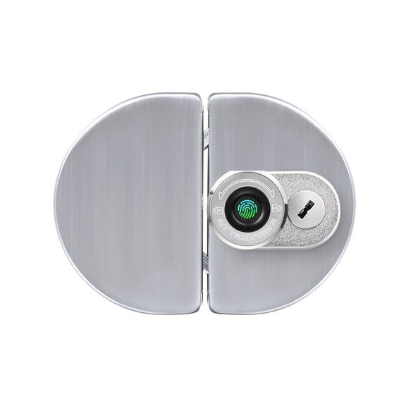 Smart Glass Door Lock Fingerprint & APP & Mechanical Key 3 Unlocking Ways Stainless Steel