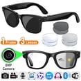 thumbnail image 1 of Smart Glasses (3 Pairs Lenses) with Camera (8MP) and Bluetooth Headset, Photo/Video Recording, Qwen AI Photo Recognition, Language Translation Eyewear, Bluetooth Headphones, 1 of 18