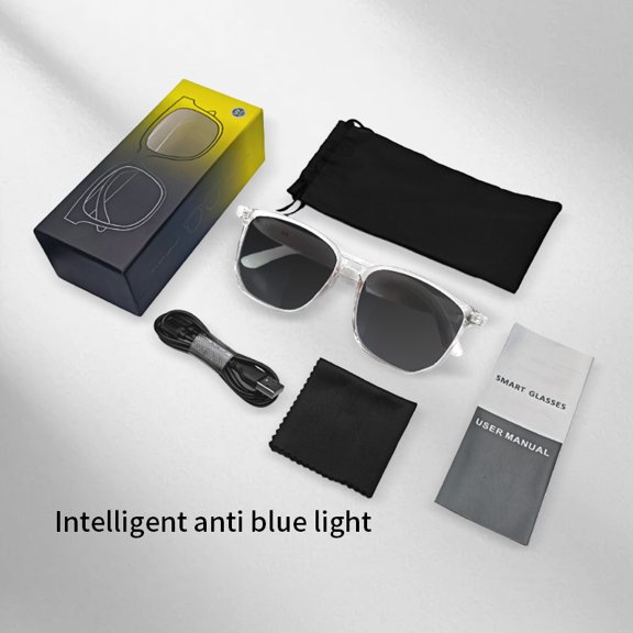 Smart Glasses 3s Lens Adjust, Built-in Mic & Speaker, Hi-Fi Calls Music, Anti-Blue Light Unisex Eyewear for Hiking Cycling Driving, Holiday Gift