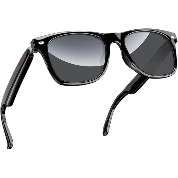 Smart Glasses, 5.0 Bluetooth Sunglasses with Open Ear Speaker, Voice Assistant Compatible, Blue Light Blocking Lens