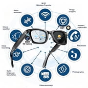 Smart Glasses with 8MP HD Camera Photo Video Recording, ChatGPT AI Photos Recognition, Q&A, Live Translation, Bluetooth Earphone Call, Music Photochromic Lenses