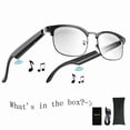 thumbnail image 1 of Smart Glasses with AI,Metal Smart Glasses with 144+ Languages Real-Time Translation, Touch Control, Voice Assistant, Anti-Blue Light, Smart Music Glasses for Business, Travel & Students (Black), 1 of 9