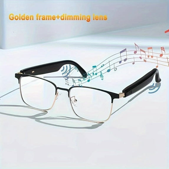 Smart Glasses with Auto-Dimming Lenses (Sunlight-Fashionable), Built-in Mic & Speaker, HD Voice Calls, HIFI Music, Ideal for Sports, Driving, Fishing, Daily Wear, Unisex, Perfect Festive Gift