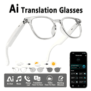 Smart Glasses Bluetooth Audio Sunglasses, Unisex Stereo Sound, Open-Ear Music & HD Calls, Touch & Voice Control, UV Protection   Clear