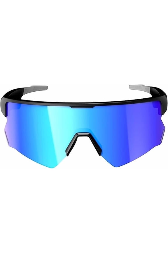 Smart Glasses, Bluetooth Cycling Glasses for Men and Women with Built-in Mic, Open-Ear Voice Control, Calling & Music, UV Protection, Magnetic Charging, Blue