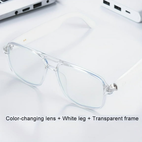Smart Glasses - Built-In Speaker & Anti-Blue Light Lenses - Touch/Voice Control, USB Rechargeable - Perfect for Work, Running & Gifts