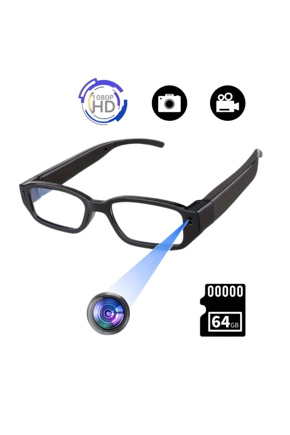 Valentine's Day Gift Smart Glasses 1080P Camera, Fashion Eyewear DV Recorder with Eye Protection, Sports Action Cam for Travel Camping Outdoor Activities