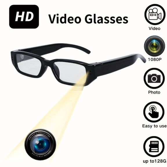 Smart Glasses Camera 1080P HD Recorder - Sports Action Cam for Travel & Outdoor Activities, Protective Eyewear with Compact Design for Content Creators