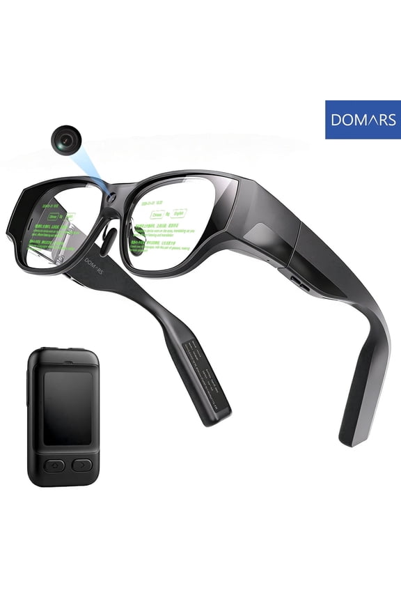 AR Smart Glasses, 150" 1080P Micro-OLED Display, 16MP Camera, Android 14, 8G+128G, 36° FOV, Light Waveguide Lens for Streaming & Office AR Smart Glasses