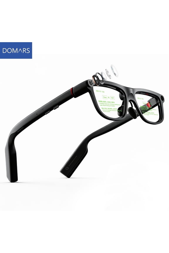AI Smart Glasses with HD Camera & AR Display, 268-Language Real-Time Translation, Invisible Teleprompter, Bluetooth Smart Sunglasses for Men Women