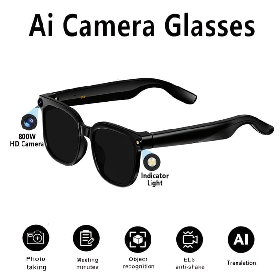 Smart Glasses(Camera/ Audio Only Versions)- AI Real-Time Translation (110+ Languages), HD Video Recording, AI Voice Control, Calling And Hifi Music - Sports Glasses for, Skiing,