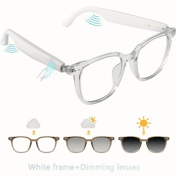 Smart Glasses: Color Changing Lenses, Anti-Blue Light Indoor & UV Protection Outdoor, Wireless Music/Calls, for Sports, Running, Driving, Holiday Gifts