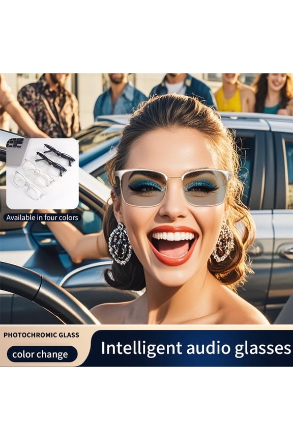Smart Glasses GS13 Wireless AI Voice Assistant BT Call Smart Color-changing Glasses Music Control Gifts for Men and Women