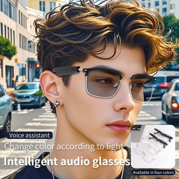 Smart Glasses GS13 Wireless AI Voice Assistant BT Call Smart Color-changing Glasses Music Control Gifts for Men and Women