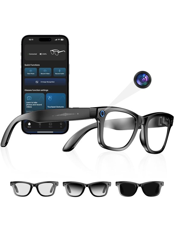 Smart Glasses,HD Video Recording, 1080P Video Recording Camera Glasses for Men and Women, Real Time Translation, AI Voice Assistant