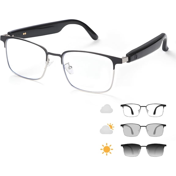 for Smart Glasses for Men Women, 165+ Language Real-Time Translator, Photochromic Lenses, Open-Ear Audio, Hands-Free Call, Voice Assistant, Business Travel