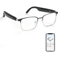 thumbnail image 1 of Smart Glasses Open Ear, AI Glasses Real-Time Translation, Color Change Lenses, Polarized Sunglasses Bluetooth, Voice Assistant, Mic Speakers for Men Women, Support for 110+ Languages (Silver), 1 of 15