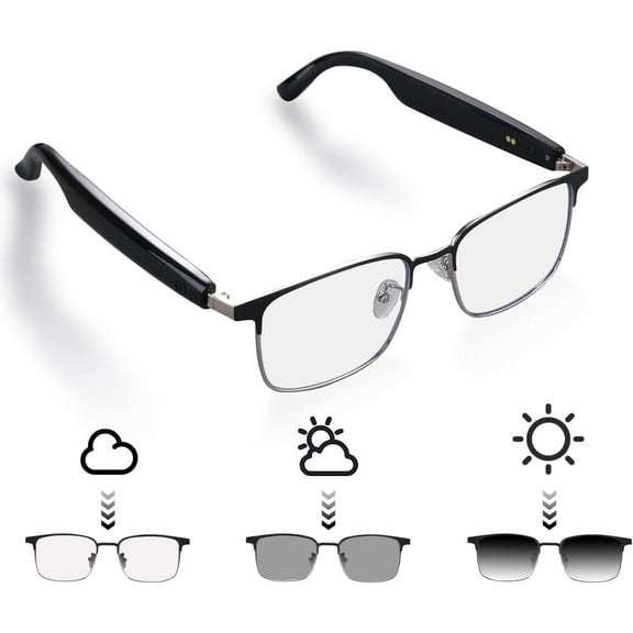 Smart Glasses, Polarized Sunglasses, Bluetooth Glasses for Women Men, Remote Shooting Voice Assistant Microphone, Open Ear Headphone Speaker for Android/iOS Music/Driving/Fishing UV Protection