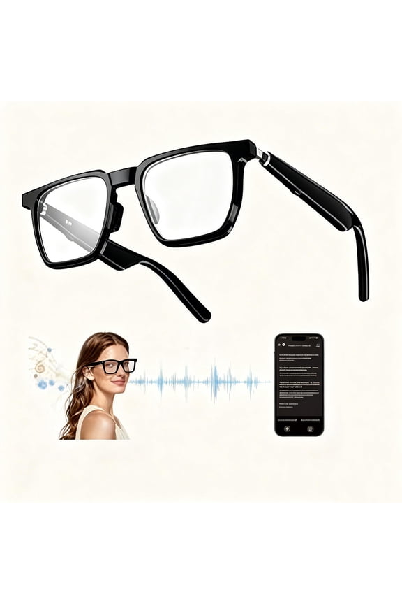 Smart Glasses,Safety Glasses with Bluetooth Speaker,Indoor/Outdoor UV Protection and Voice Control,Unisex(Blue Light Lens)
