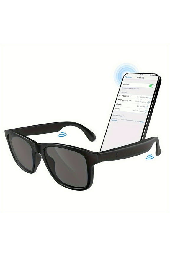 Smart Glasses with Speaker & UV Protection | Voice Control for Athletic & Outdoor Use | Unisex Black Lens Frames | Lightweight Premium Build for Active Lifestyle | Tech-Savvy Contemporary Eyewear