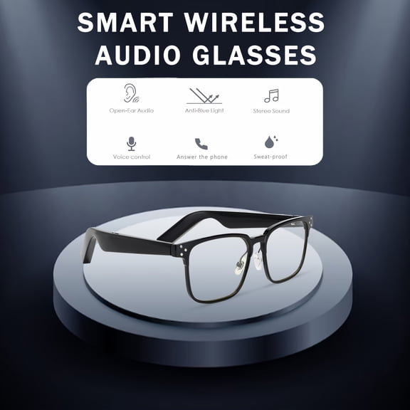 Smart Glasses Wireless Audio Glasses For Men Women With Dual Stereo Speakers, Open Ear Music&HD Calling, Touch&Voice Assistant, Charging 90Min&6hrs BatteryLife (KX31)
