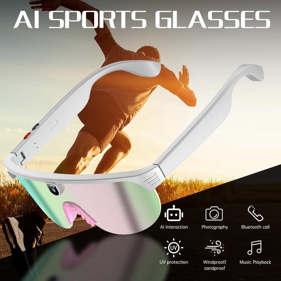 Smart Glasses With 8MP Camera HD Color AI Smart Glasses Bluetooth Call Voice Assistant Control Smart Sunglasses