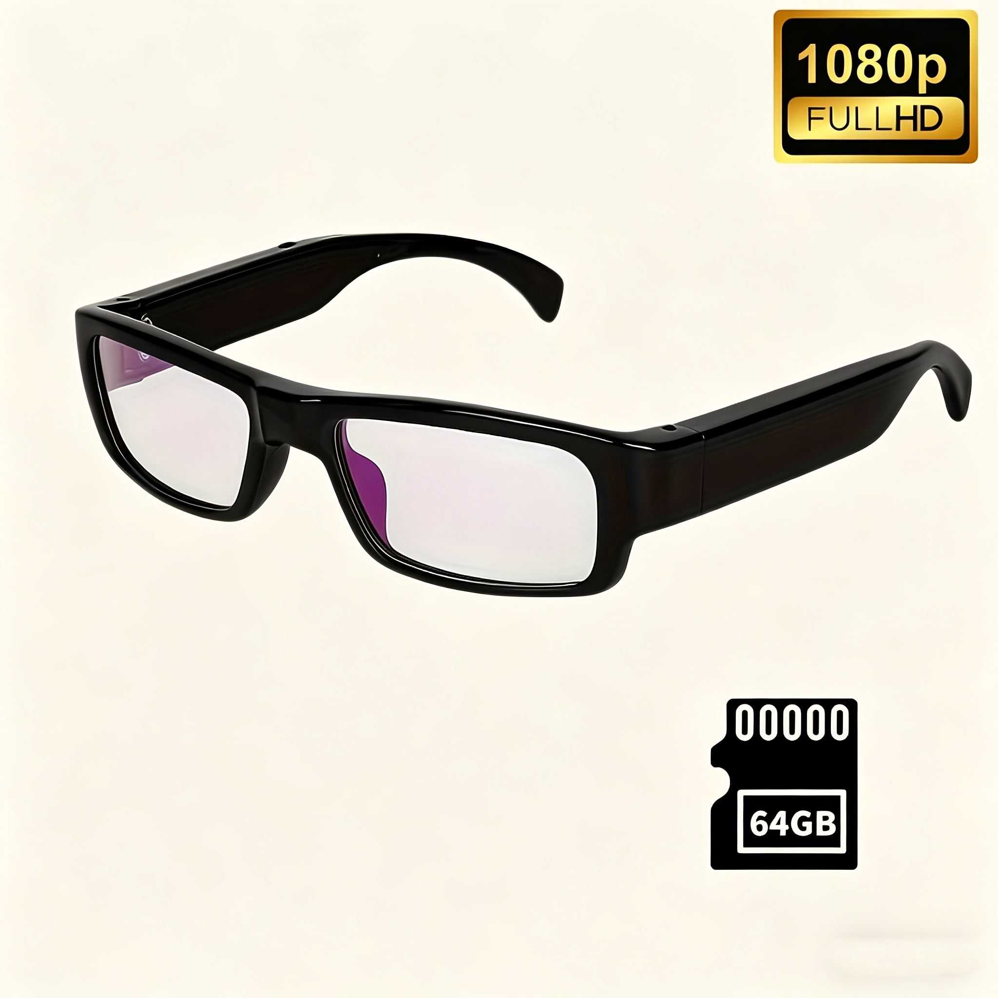 Smart Glasses with 1080P HD Camera, 64GB Memory Card, Long Battery Life ...