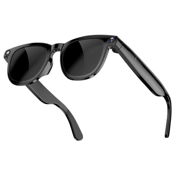 Smart Glasses with 12MP Camera, Voice Translation & Video Recording, Wireless Call Smart Glasses for First-Person Photography, Black Tech Wearable