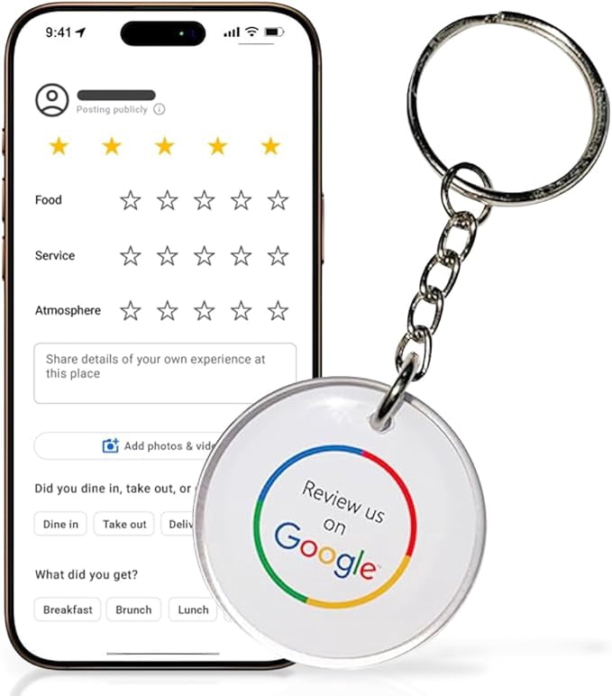 Smart Google Review Keychain for Instant Customer Feedback-Tap Tag ...