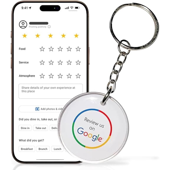 Smart Google Review Keychain for Instant Customer Feedback-Tap Tag Keychain- NFC Tap-to-Share Digital Contact Card, tap- Direct Google Review Link