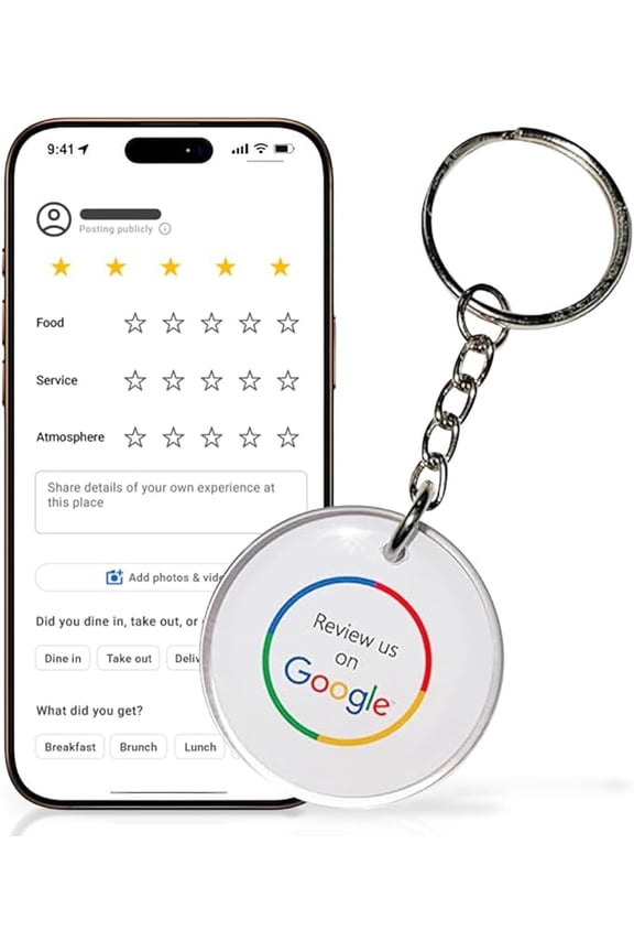 Smart Google Review Keychain for Instant Customer Feedback-Tap Tag Keychain- NFC Tap-to-Share Digital Contact Card, tap- Direct Google Review Link