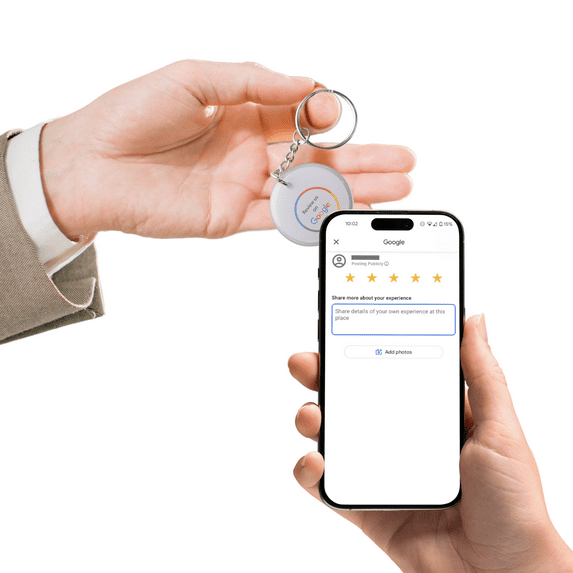 Smart Google Review Keychain for Instant Customer Feedback-Tap Tag Keychain- NFC Tap-to-Share Digital Contact Card, tap- Direct Google Review Link