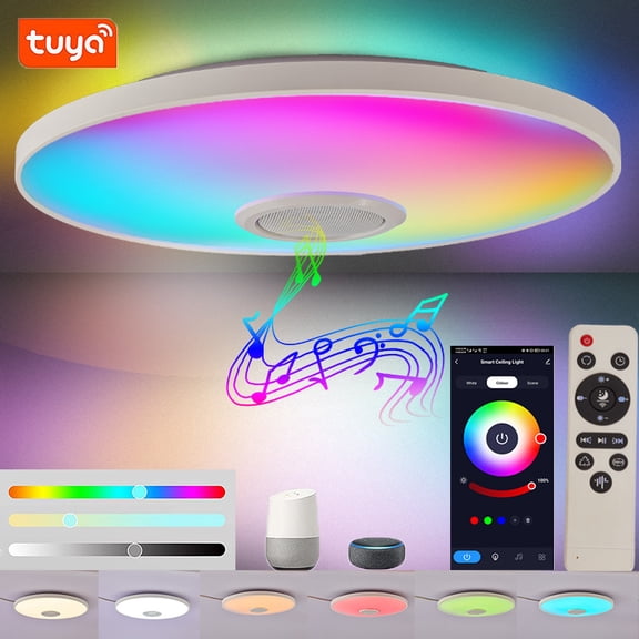 Smart Graffiti Ceiling Light with WiFi Bluetooth RGB Music Triple Protection Remote Fixture