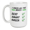 thumbnail image 1 of Smart Greek, Greece Themed Ceramic Coffee & Tea Gift Mug (15oz), 1 of 3