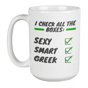 Smart Greek, Greece Themed Ceramic Coffee & Tea Gift Mug 15oz