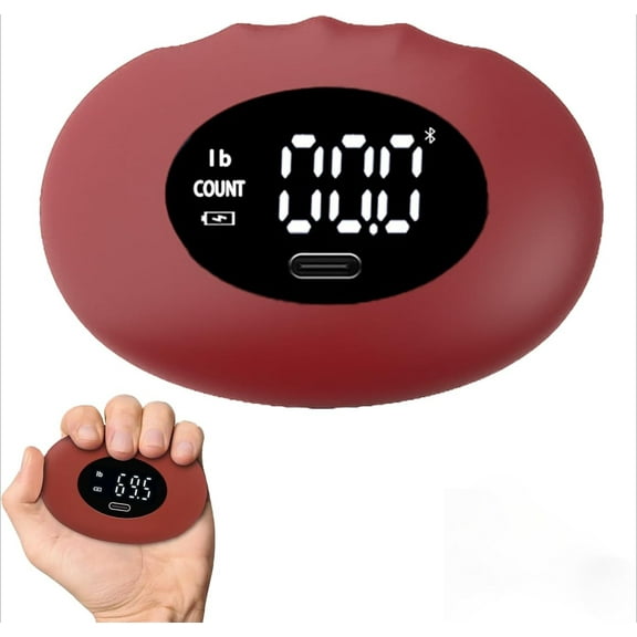 Smart Grip Strength Tester Football - 2026 Rechargeable Digital Hand Dynamometer Ball with LCD Display for Rehab & Fitness