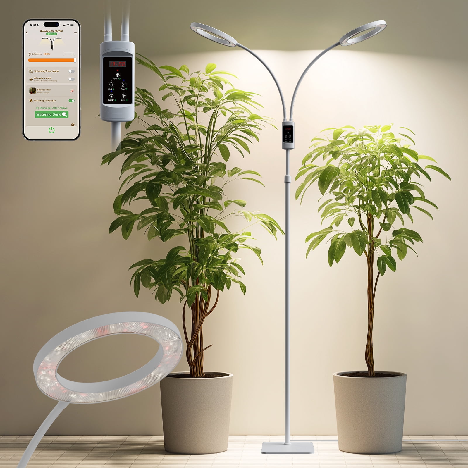 Fad Spectrum Smart Grow Lights for Indoor Plants, Plant Light with Auto-Timer, Full ...