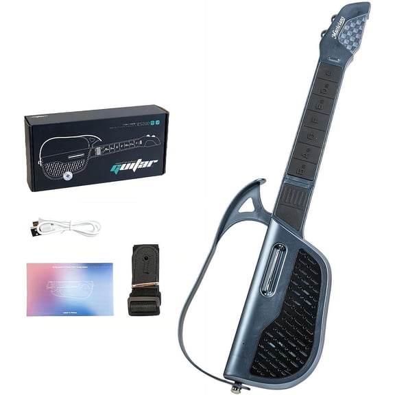 Smart Guitar - Stringless String Instrument,oy Guitar Musical Instruments for Kids, Ten Hour Playtime, Foldable Toddler Musical Toys(Black-lxq)