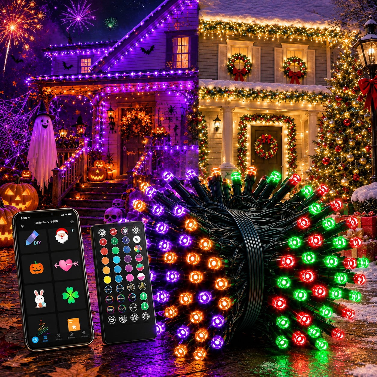 Customer reviews for Smart Halloween String Lights RGB Color Changing ...