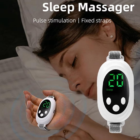 Smart Handheld EMS Pulse Sleep Massager Portable Insomnia Relief & Stress Reduction Device with 2 Modes, 20 Levels