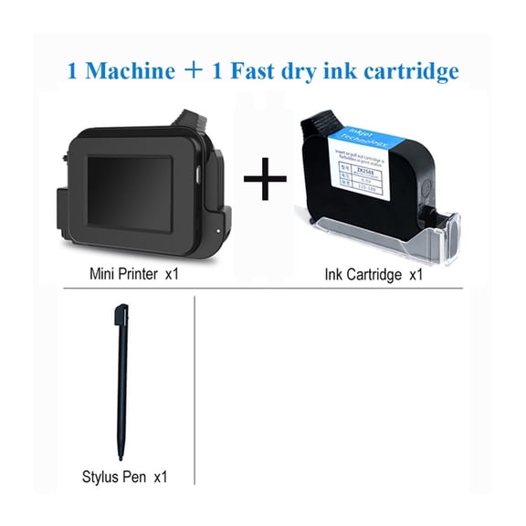 Smart Handheld Inkjet Printer, Portable 12.7mm Printing Height, Label QR Barcode Logo, Mini Quick Dry ,Complete Kit