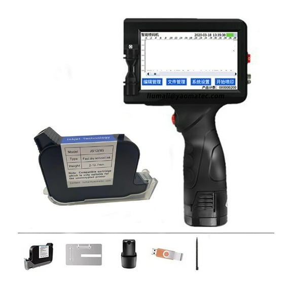 Smart Handheld Printer, Number Sign QR Code Label Plastic Carton Printer, Portable Thermal Inkjet Printer ,Crisp Output